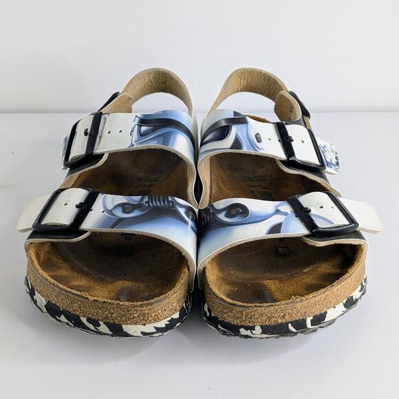 Birkenstock Sandals Milano Star Wars EU 38 White Black Storm Trooper Leather - Picture 3 of 15
